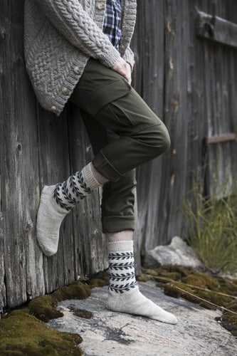 オオバコ模様の靴下