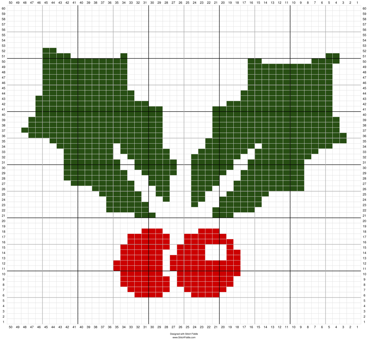 アドベント2024 - クリスマスを彩るヒイラギの葉と赤い実のの図案