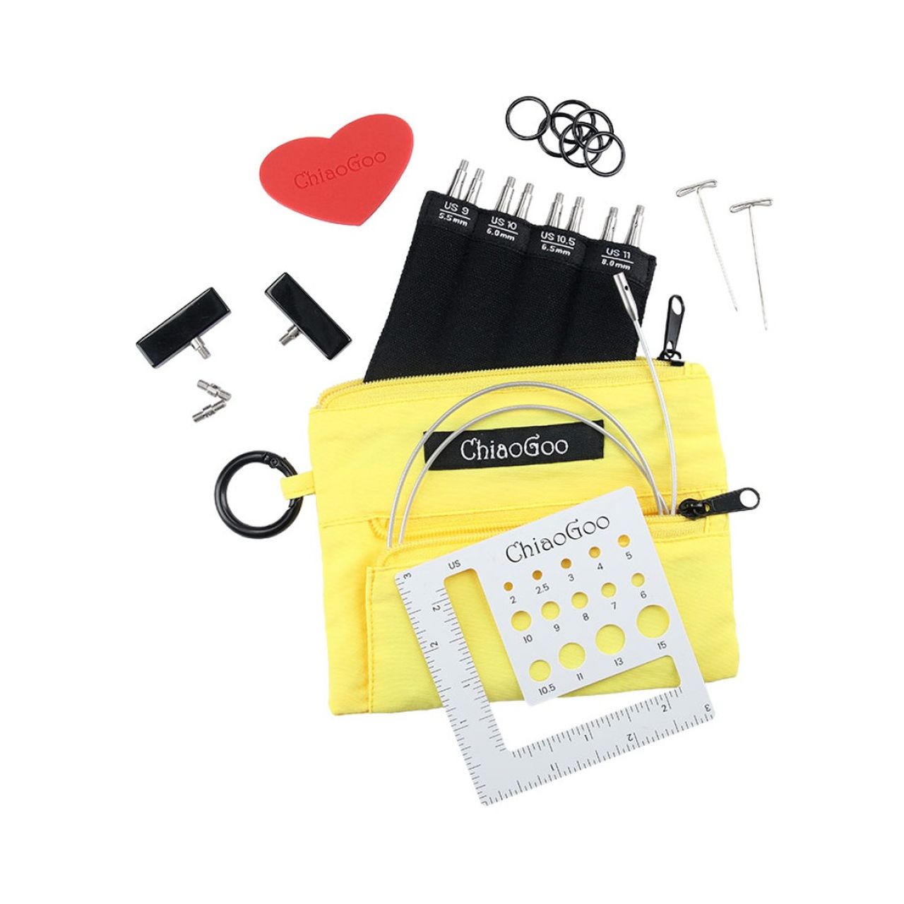 ChiaoGoo:チャオグー 付け替え針【ラージ】輪針セット 輪編み用 5.50mm-8.00mm