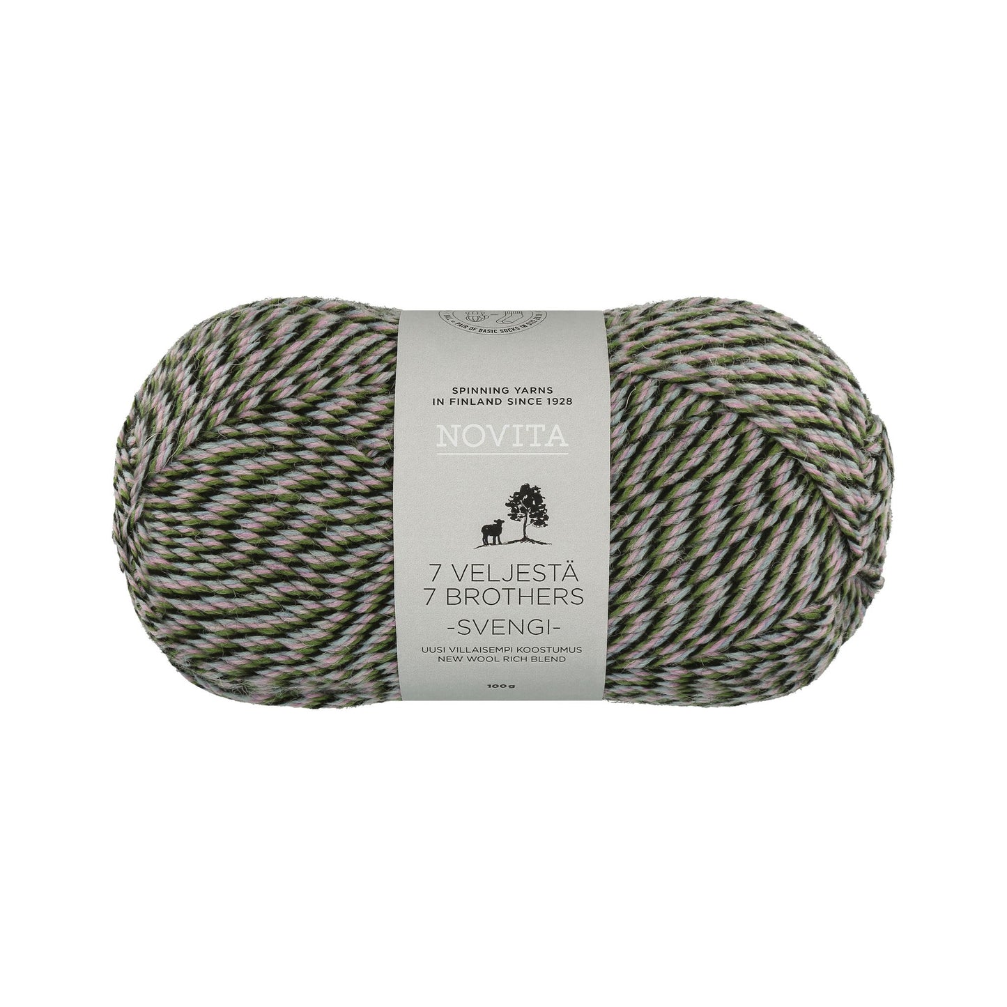 杢調の彩りが際立つフィンランド製ソックヤーン (編み図プレゼント中)|セブンブラザーズ スヴェンギ|NOVITA:ノヴィータ