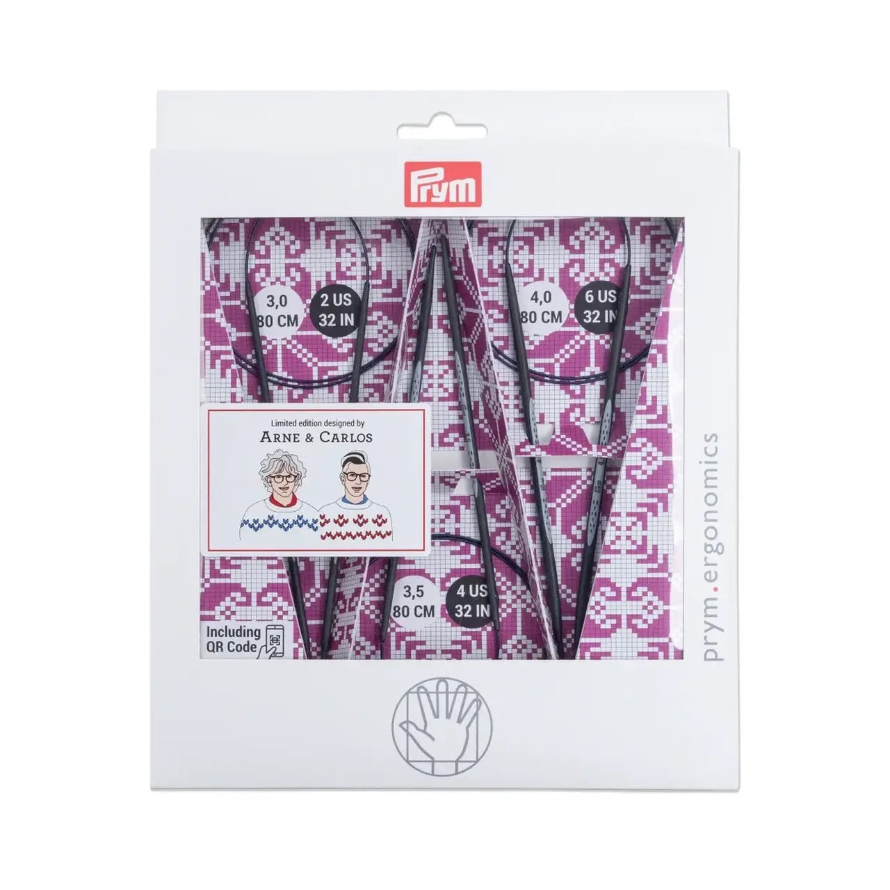 Prym:プリム 輪針 エルゴノミック カーボン 3本セット ≪アルネ&カルロス≫ 80cm 3.00/3.50/4.00mm