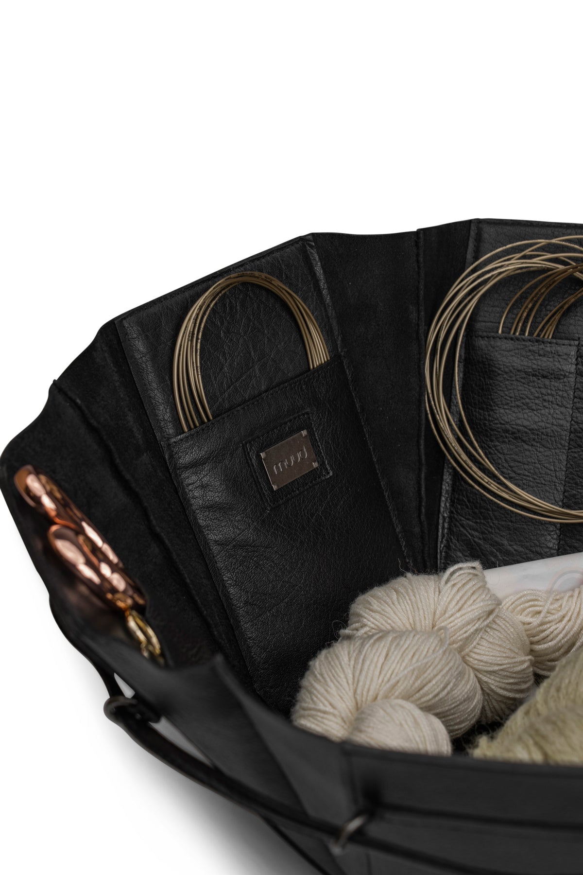 手作りレザーの大きな六角ボックス|エヴィータ XL|muud:ムー