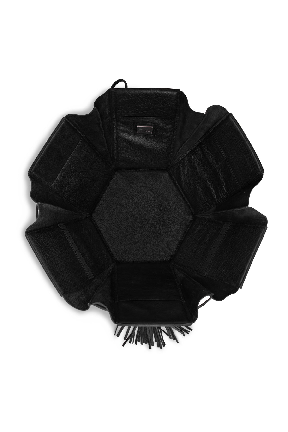 手作りレザーの大きな六角ボックス|エヴィータ XL|muud:ムー