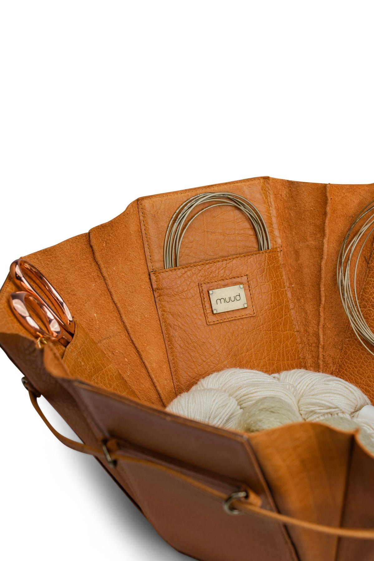 手作りレザーの大きな六角ボックス|エヴィータ XL|muud:ムー