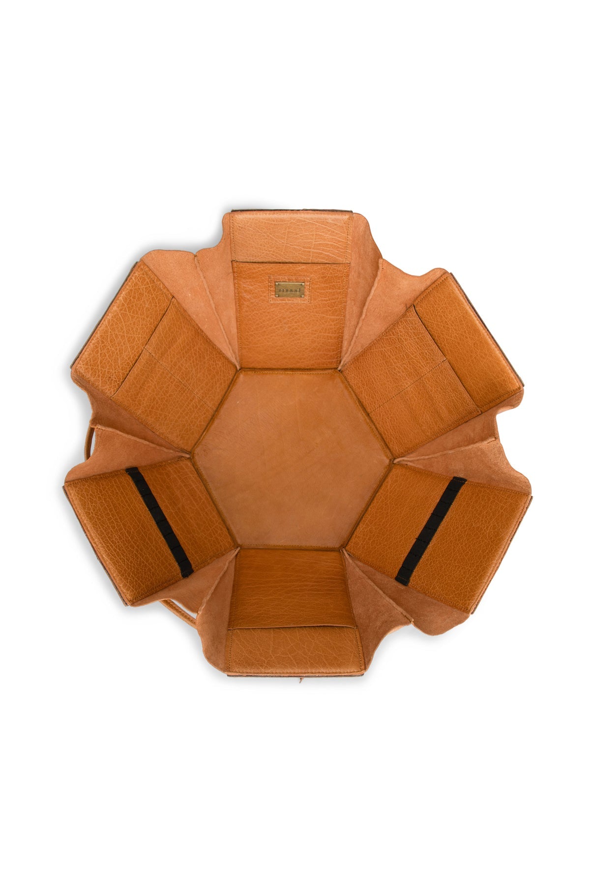 手作りレザーの大きな六角ボックス|エヴィータ XL|muud:ムー