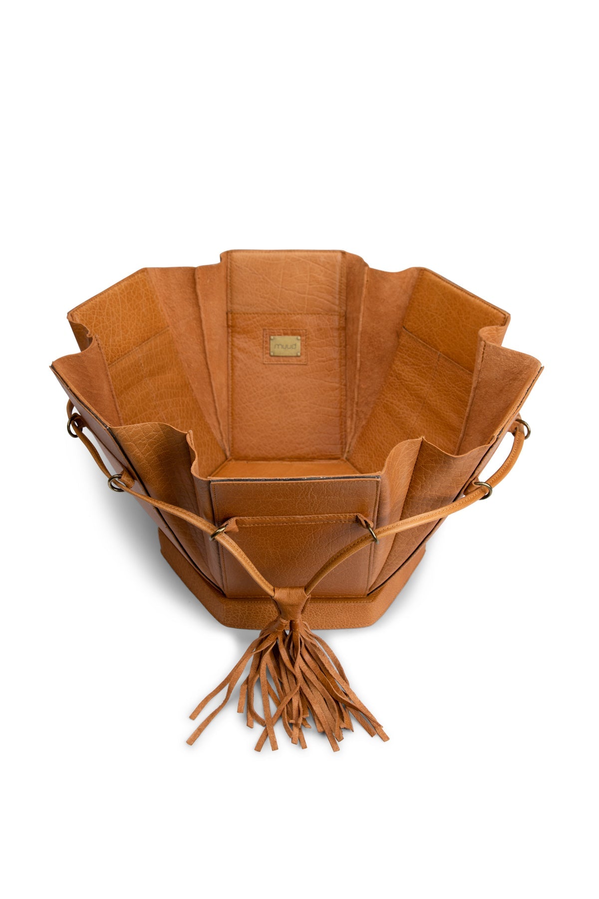 手作りレザーの大きな六角ボックス|エヴィータ XL|muud:ムー