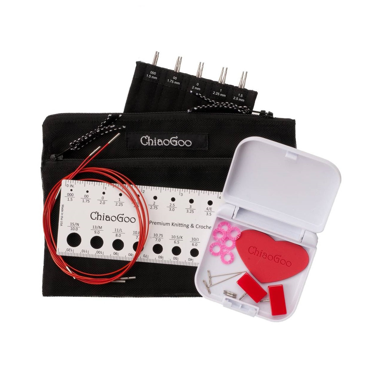 ChiaoGoo:チャオグー 付け替え針【ミニ】輪針セット 極細レースロング 1.50mm-2.5mm