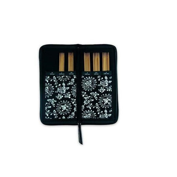 ChiaoGoo:チャオグー 5本針 靴下編み用 5組セット 竹製 パティナ (古色) 15cm