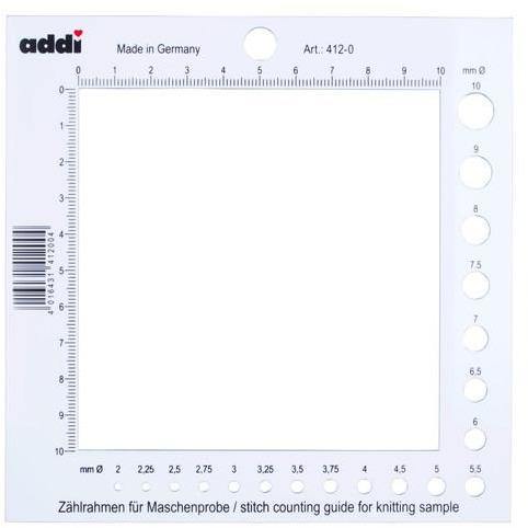 addi 10x10cmゲージ付きニードルサイズメジャー - なないろ毛糸