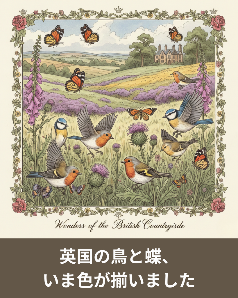 英国の鳥と蝶を編むソックヤーン、いま色が揃いました