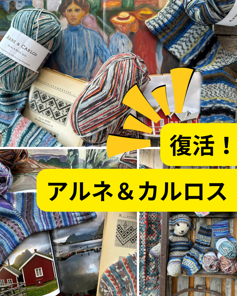 アルネ＆カルロス復活。ソック＆モア 4本撚り、4日間だけ先行予約
