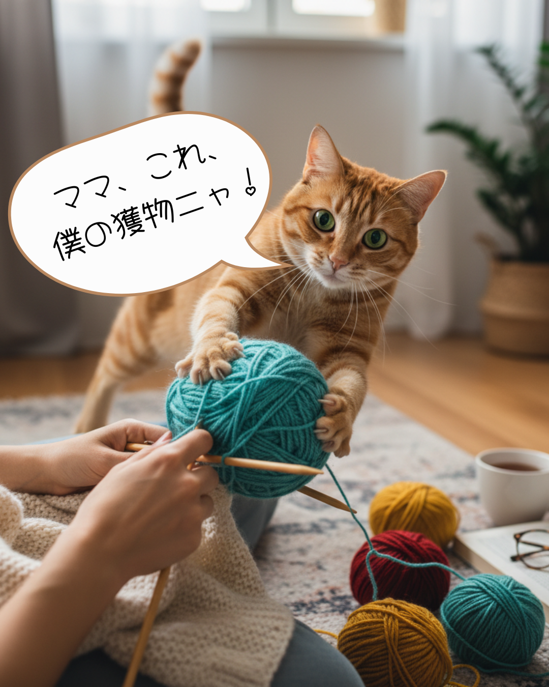 糸玉を落ち着かせて編みに集中できる道具たち