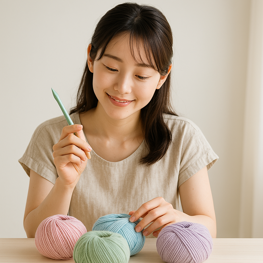 針の色で毛糸を選ぶという、少し自由な選び方