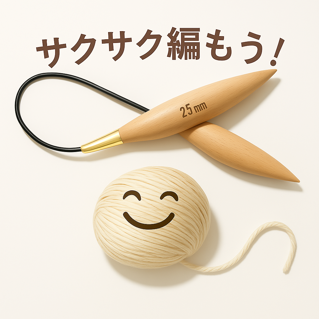 ジャンボ針で編む、夜から始めるやさしい時間