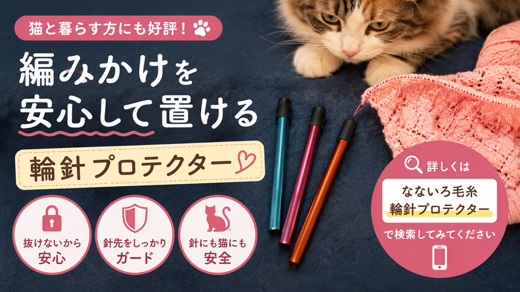 輪針のキャップが外れて編み目が落ちる。あれは不注意ではありません