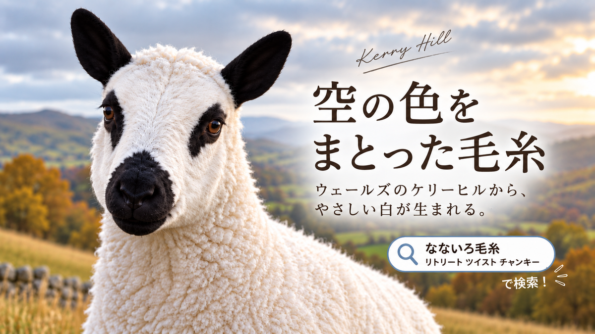 ケリーヒルという羊。顔は黒と白なのに、毛は白でなければ失格になる