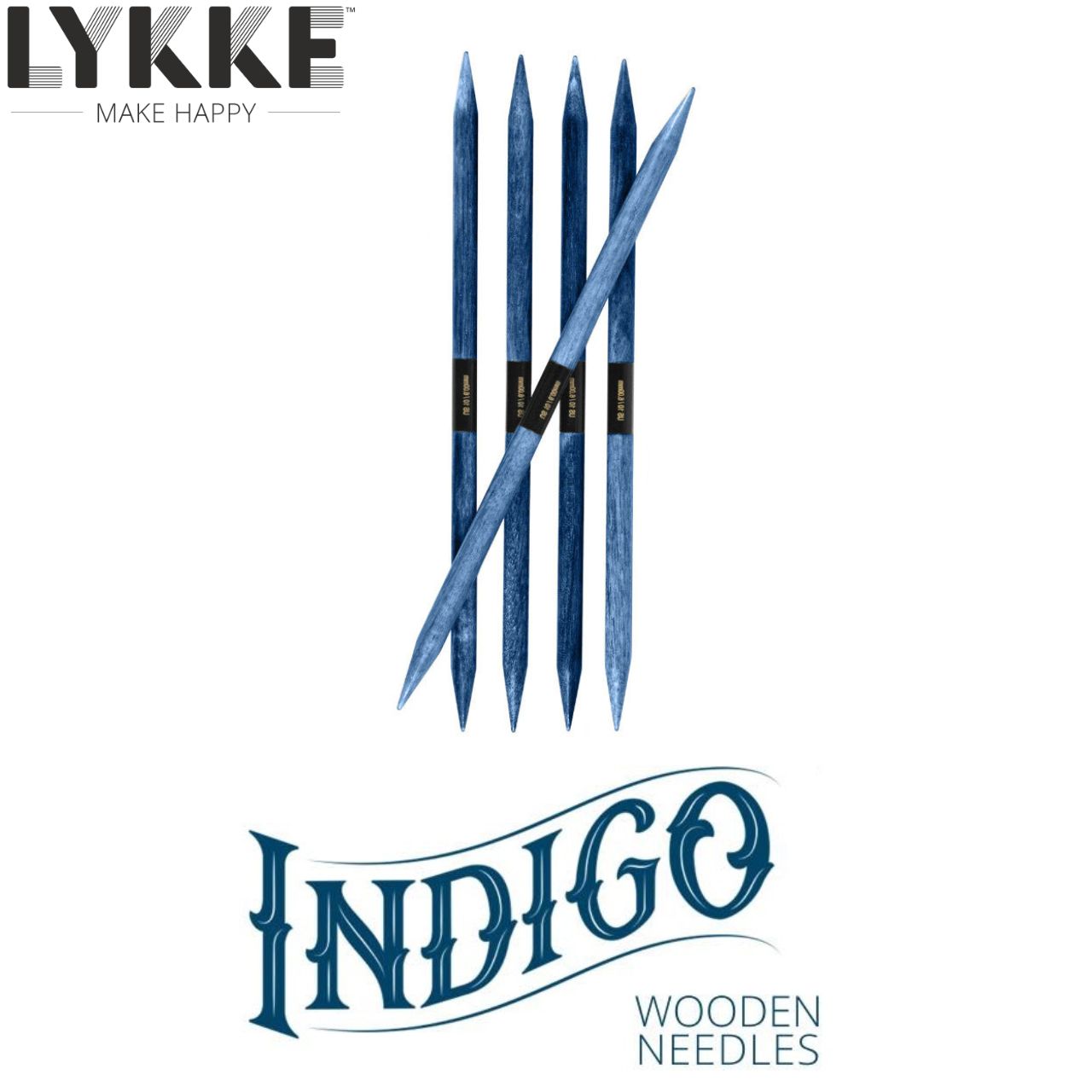 LYKKE：リッケ 5本針 インディゴ 15cm