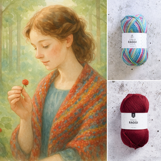 ソックヤーン2玉セレクション「北欧の彩り - 赤い木いちご」