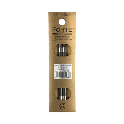 ChiaoGoo：チャオグー 付け替え針【ラージ】FORTE カーボン/ステンレス製 レース針 5.50mm-10.00mm