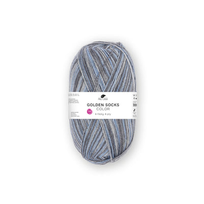 静かなグレーに青みが宿る大人のソックヤーン｜ゴールデンソックス カラー 4ply 72 シリーズ｜Pro Lana：プロラナ