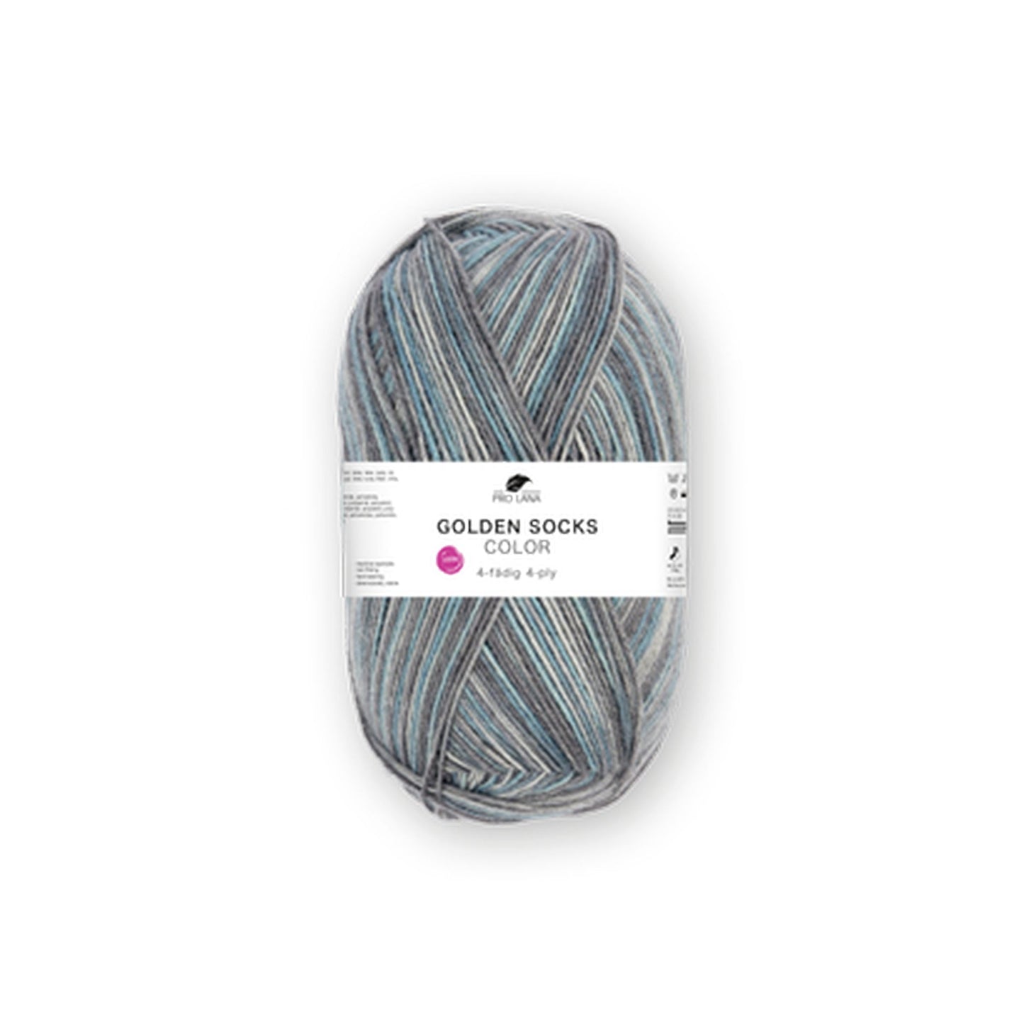 静かなグレーに青みが宿る大人のソックヤーン｜ゴールデンソックス カラー 4ply 72 シリーズ｜Pro Lana：プロラナ