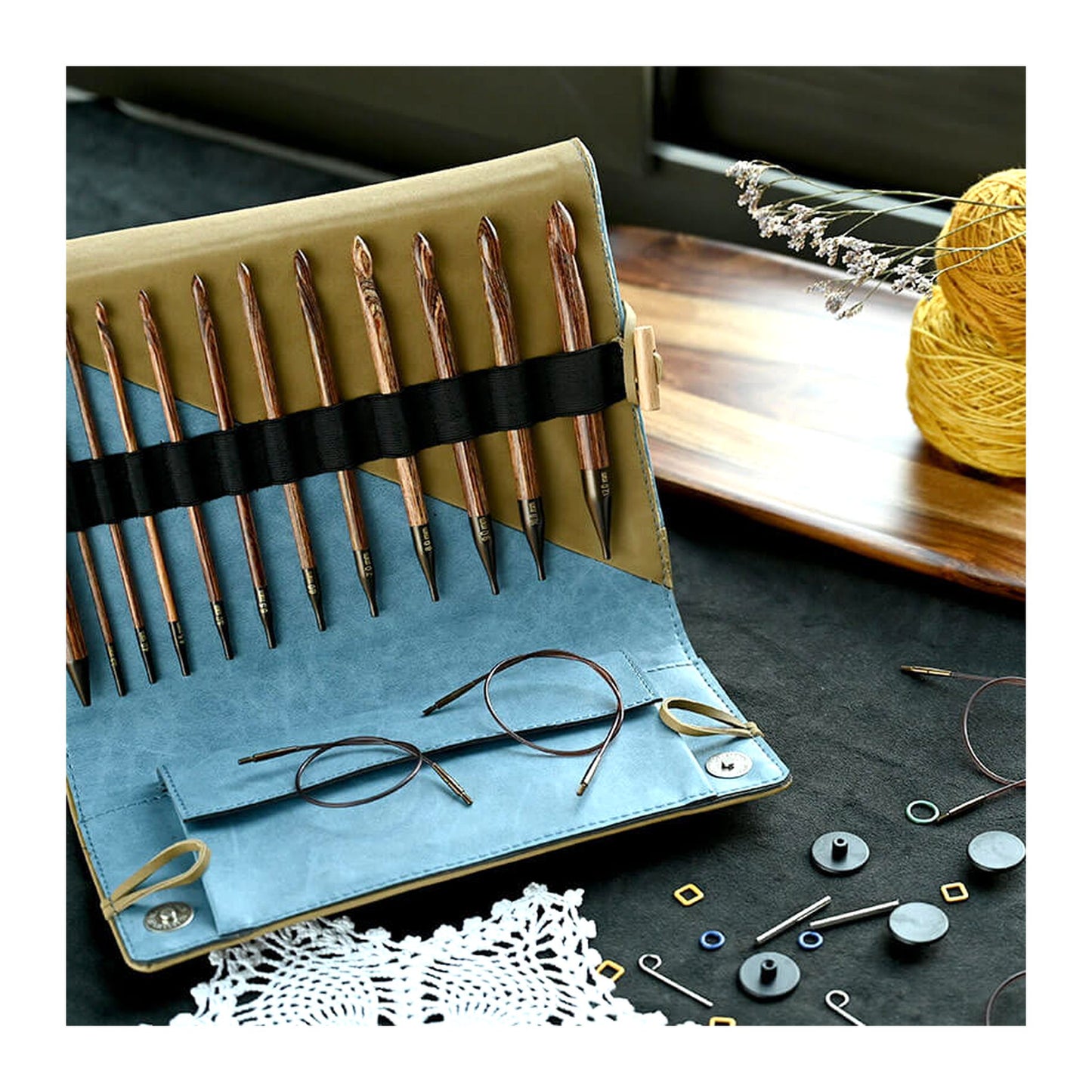Knit Pro：ニットプロ チュニジアンかぎ針セット ジンジャー 11サイズ【リーガル】