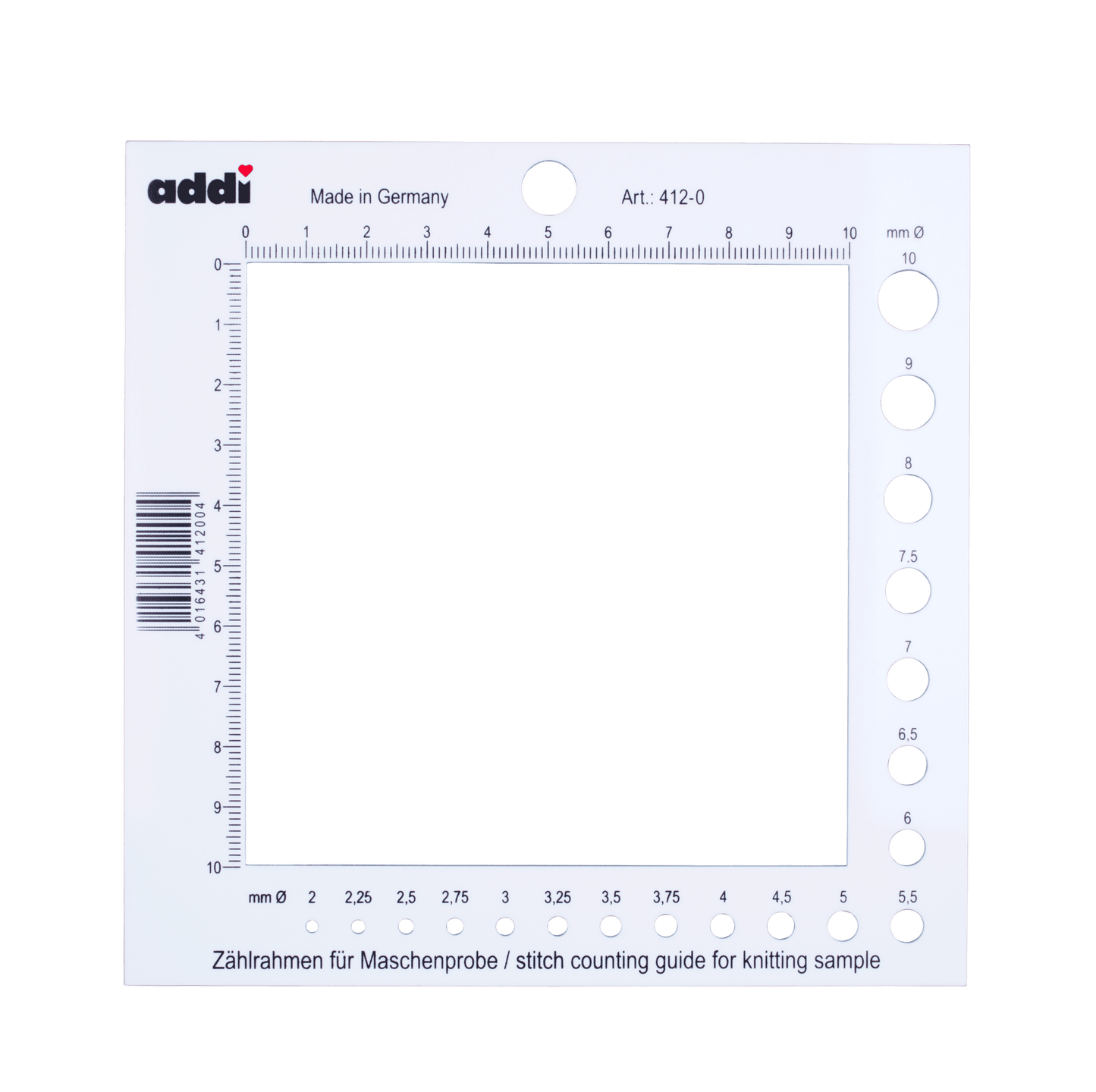 編み始めの迷いを整える addiSquare ゲージメジャー 10×10cm｜addi：アディ