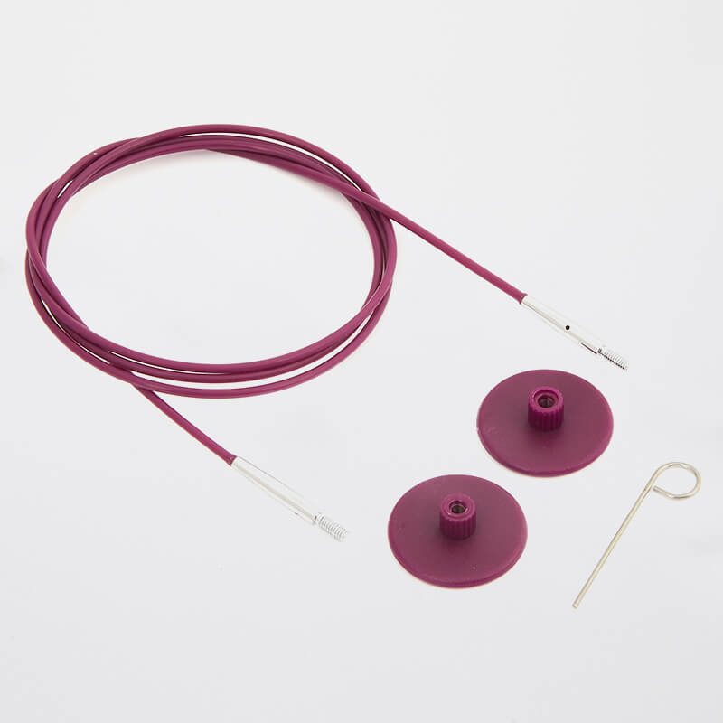 Knit Pro：ニットプロ 付け替え針 【固定式】パープル スチールケーブル 20cm-126cm