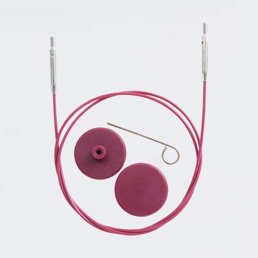 Knit Pro：ニットプロ 付け替え針 【固定式】パープル スチールケーブル 20cm-126cm